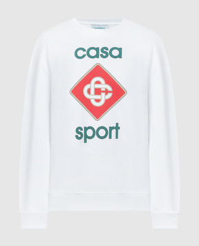 Casablanca Білий світшот Casa Sport з принтом логотипа MS24JTP00104