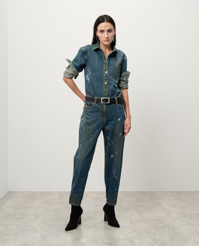 Helmut Lang Синяя джинсовая рубашка с винтажным эффектом O05DW102