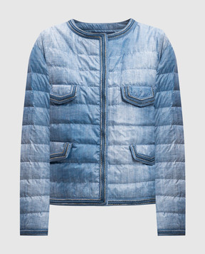 Ermanno Scervino Блакитна стьобана пухова куртка з ефектом деграде D460A310SQJ