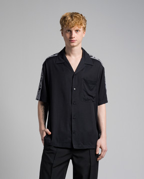 Versace Jeans Couture Черная рубашка с узором логотипа 76GAL2B2N0009