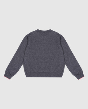 Off-White Дитячий сірий светр з вовною з вишивкою логотипа OGHE002F24KNI001