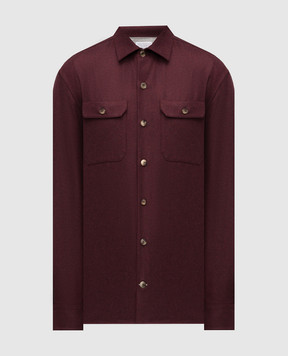 Brunello Cucinelli Бордова сорочка з вовни M038P0720