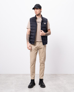 Moncler Бежевая футболка с принтом логотипа K10918C0000589A17