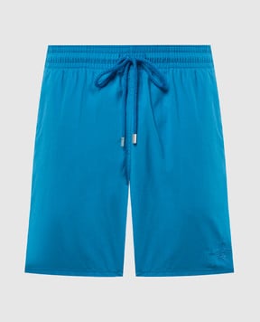 Vilebrequin Блакитні шорти для плавання Moorea з вишивкою MOOAD109