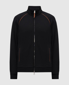 Brunello Cucinelli Черная спортивная куртка с окантовкой MW8639087G