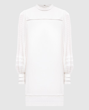 Twinset Бежева сукня міні з льоном 251TP2061