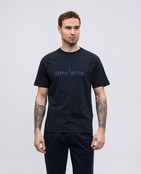 Stone Island Черная футболка с принтом логотипа K1S152100020S0081