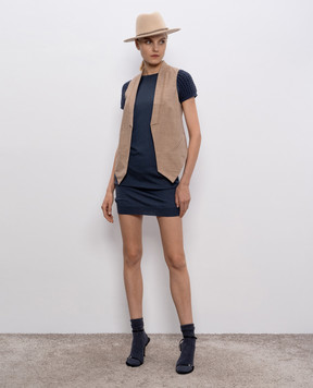 Brunello Cucinelli Бежевый жилет с шерстью и шелком M0W072910F