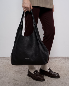 Gianni Chiarini Чорна шкіряна сумка-тоут Dua BS9720RNGDBL
