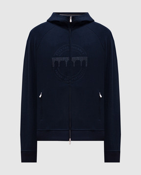 Brunello Cucinelli Синяя спортивная куртка с принтом логотипа MM8363130G