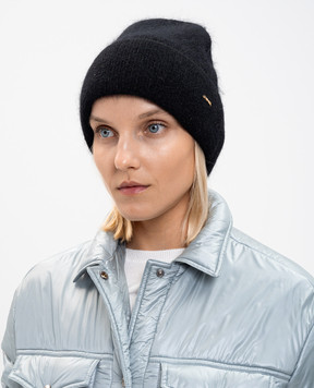 Twinset Чорна шапка з ангорою з люрексом 252TA426B