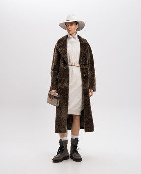 Brunello Cucinelli Бежевое платье из кашемира M12173A90