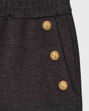 Balmain Дитячі сірі штани у візерунок BV6S90J04441214