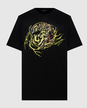 Versace Черная футболка с принтом Medusa Punk 10133021A12451