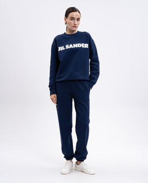 Jil Sander Синій світшот з принтом логотипа J53GU0003J20335