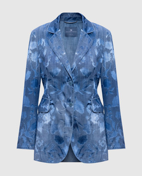 Ermanno Scervino Синий пиджак с шелком в узор. D466I726YSH