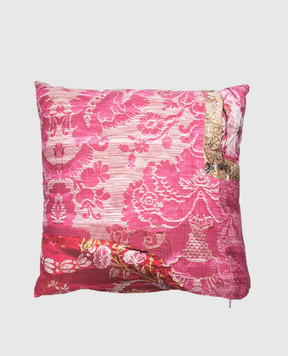 Roberto Cavalli Розовая декоративная подушка в цветочный принт. H0100000024С032