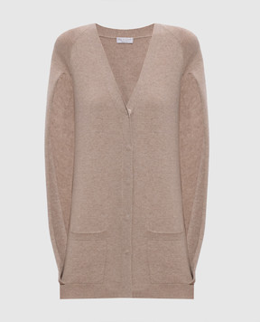 Brunello Cucinelli Бежевий кардиган з кашеміру M12112206