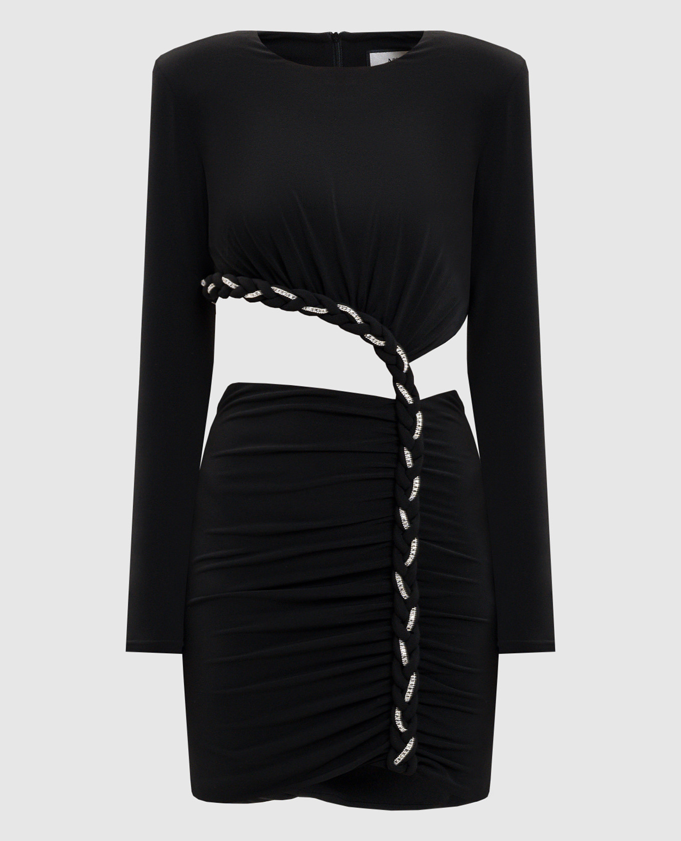 

Черное платье мини с драпировкой, Черный, Коктейльные платья