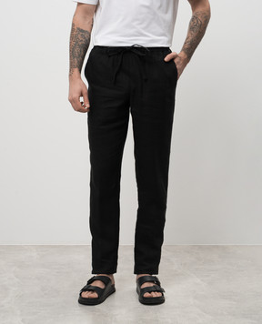 Dolce&Gabbana Черные брюки из льна и шелка. GVCRATFU4LG