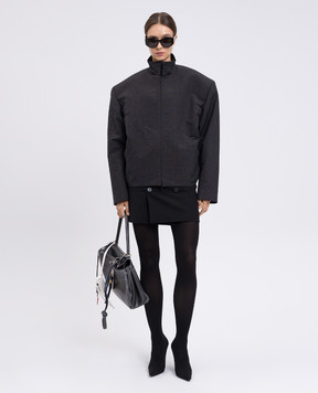 Balenciaga Чорна куртка з льоном 839115TST05