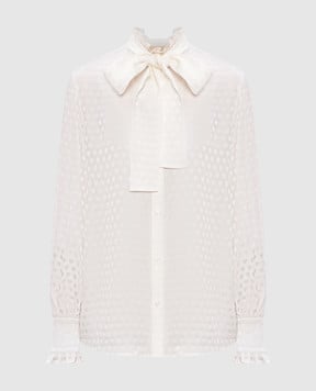 Valentino Біла блуза із шовку у візерунок 7B3AB7T89HT