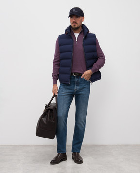 Brunello Cucinelli Сині джинси з вишивкою емблеми логотипа M283PO1090
