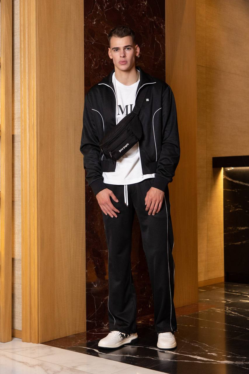 AMIRI Черные спортивные брюки Flare с логотипом AMPATP1013 изображение 6