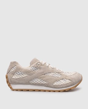 Bottega Veneta Серые комбинированные кроссовки Orbit с нашивкой логотипа 797306V4JE1