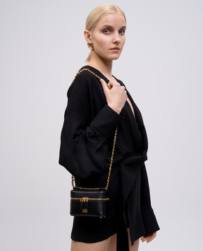 Dolce&Gabbana Черная кожаная сумка кросс-боди Sicily с логотипом BB7733B7321