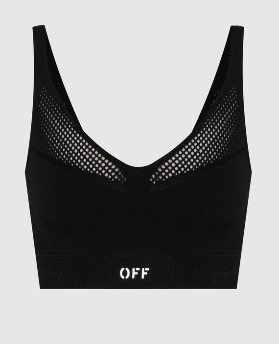 Black top with openwork inserts