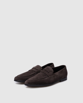 Canali Коричневые замшевые лоферы RB01107661210