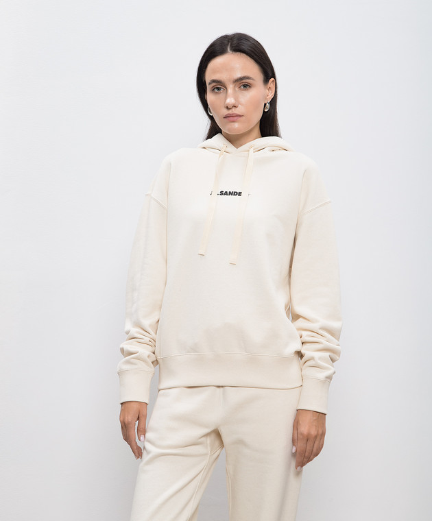 Jil Sander Бежеве худі з принтом логотипа J40GU0002J20010 зображення 3