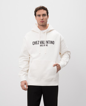 Valentino Біле худі CHEZ з принтом 6V3MF28NAPJ