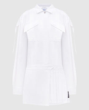 Off-White Біла сукня-сорочка з плісуванням OWDG00AS25FAB001
