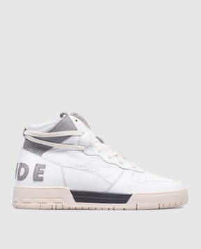 Rhude Белые кожаные хайтопы RHECESS с винтажным эффектом с логотипом RHPF24FO01879