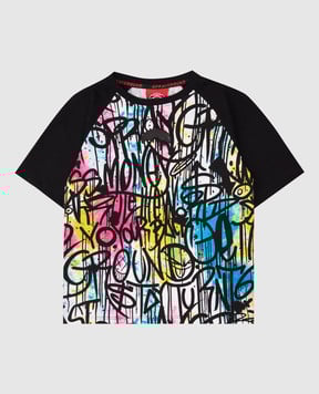 Sprayground Дитяча чорна футболка Street Art SPY1217