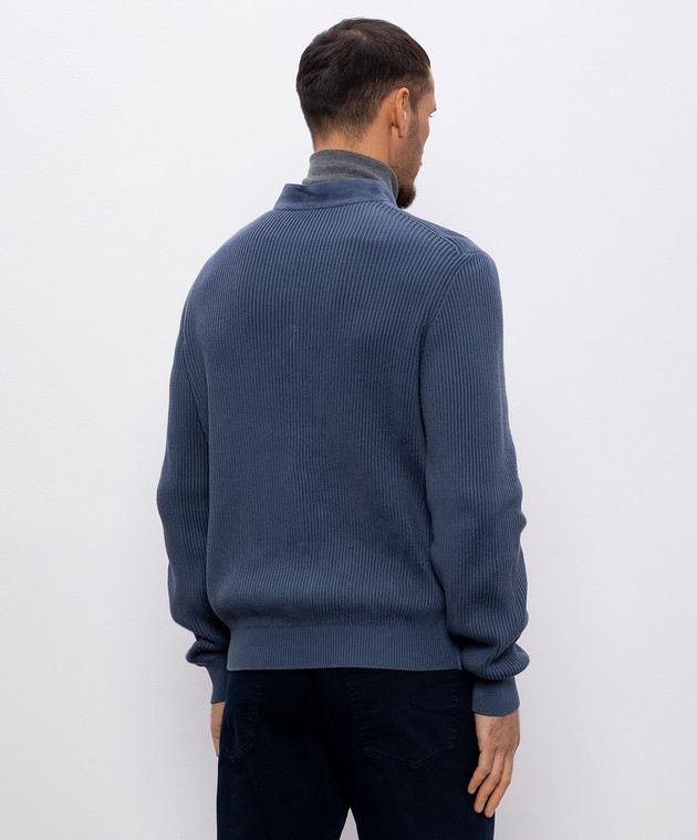 Brunello Cucinelli Голубая комбинированная куртка с замшей M0PCL2030 изображение 4