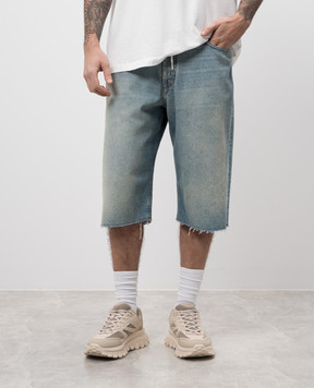 Maison Margiela MM6 Блакитні джинсові шорти з ефектом потертості SH0MU0014M30019