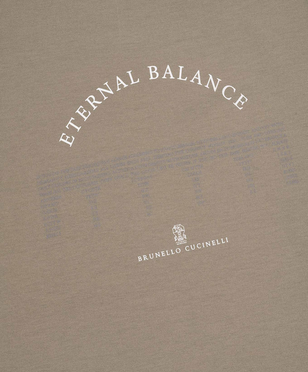Brunello Cucinelli Дитячий лонгслів кольору хакі з принтом Eternal Balance B0B13T184C зображення 3
