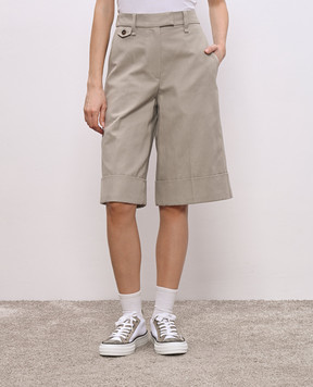Brunello Cucinelli Бежеві бермуди Sartorial Long з льоном ML145P8866