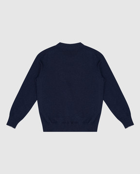 Brunello Cucinelli Детский синий свитер из кашемира с логотипом B22M15200C