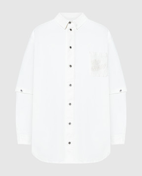 Off-White Белая рубашка с логотипом патча OMYD059S24DEN001