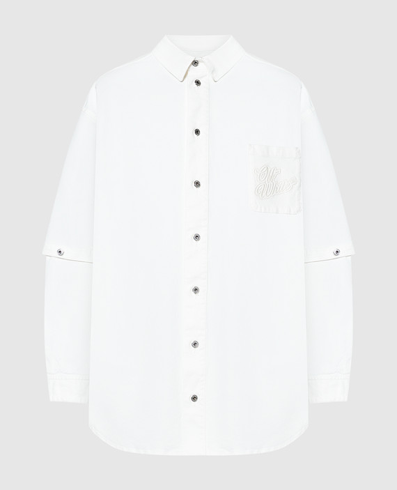 White shirt with logo patch