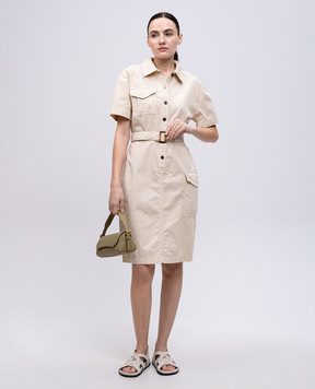Woolrich Бежева сукня-сорочка з поясом CFWWDR0185FRUT3665