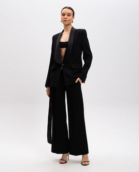 Victoria Beckham Чорні штани кльош з вовною 1125WTR006040A