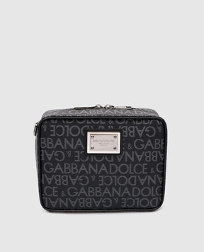 Dolce&Gabbana Чорна шкіряна сумка через плече з металевим логотипом BM2297AJ705