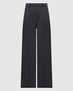 Brunello Cucinelli Серые брюки Loose из шерсти и кашемира MD588P8724