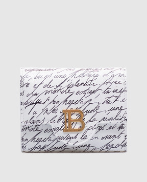 Balmain Белый кожаный портмоне B-Buzz с принтом Love Letter EN1NK239LCLL