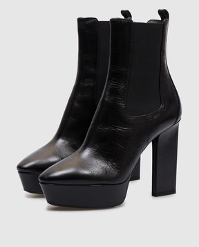 Saint Laurent Чорні шкіряні ботильйони 484798